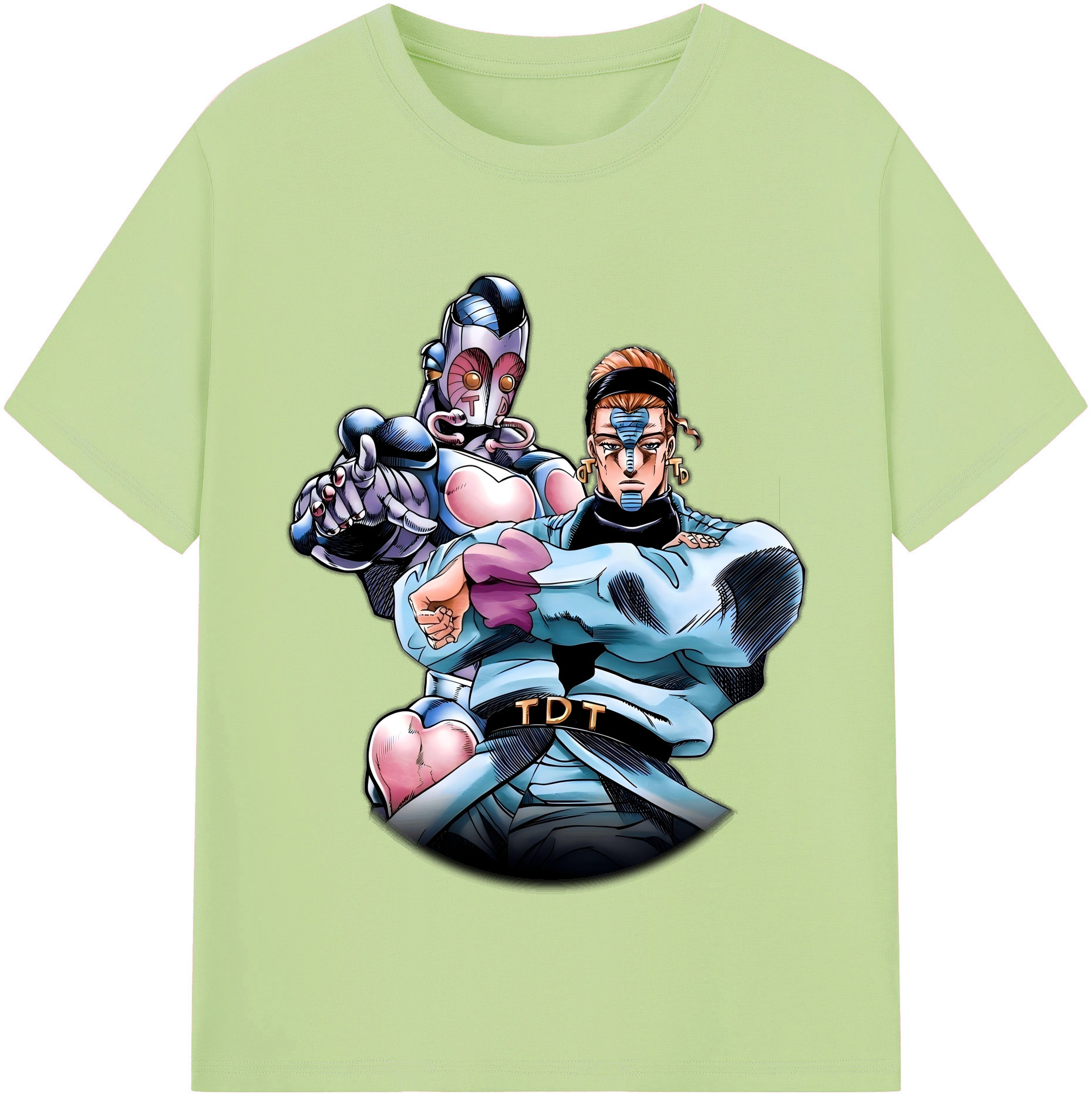 （画像用） ジョジョの奇妙な冒険 ひがしかた じょうすけ JoJo's Bizarre Adventure Higashikata Josuke 綿100％半袖Tシャツ（フロントプリント）